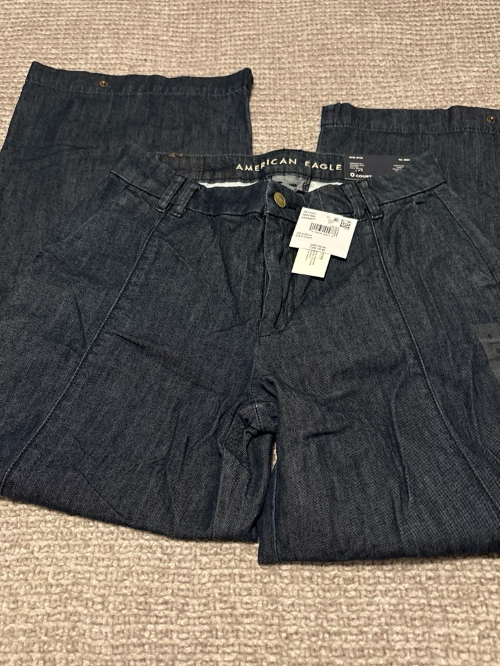 American Eagle Outfitters Dark Indigo Wide-Leg Jeans